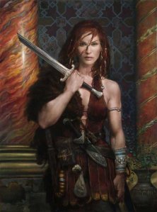 593x800_7883_Red_Sonja_2d_fantasy_oil_painting_warrior_female_red_hair_picture_image_digital_art