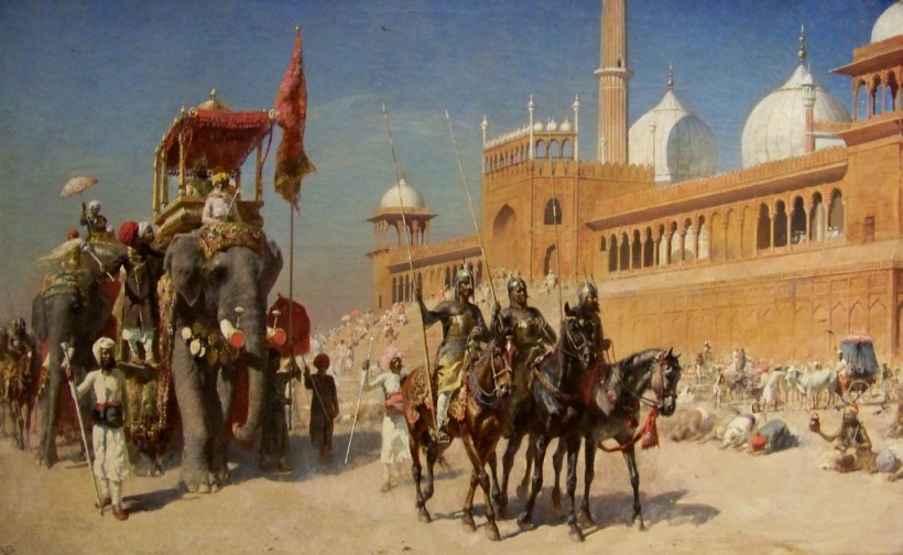 great_mogul_and_his_court_returning_from_the_great_mosque_at_delhi_india_-_oil_painting_by_american_artist_edwin_lord_weeks